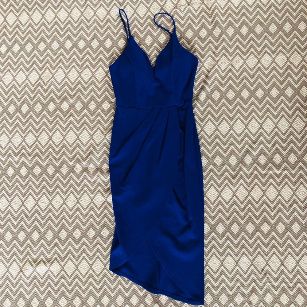 Royal blue asymmetric dress